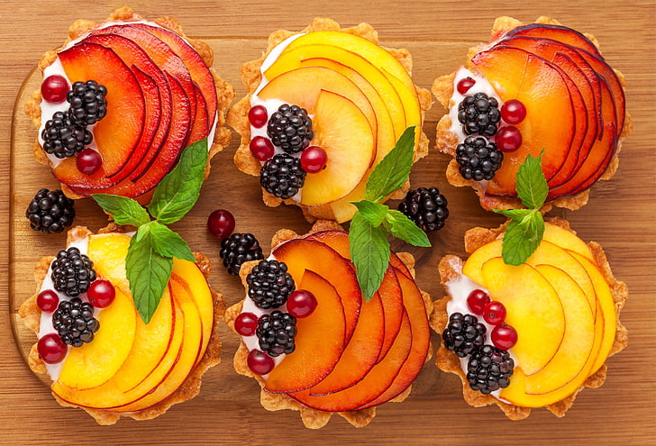 dessert, food, fruit, berries, HD wallpaper