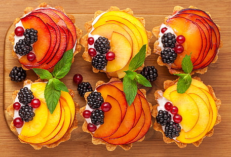 dessert, food, fruit, berries, HD wallpaper HD wallpaper