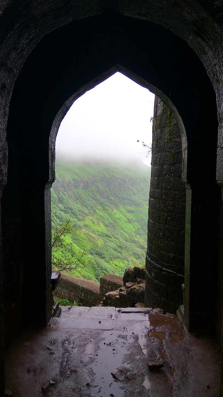 fort, nature, rain, green, clouds, HD wallpaper