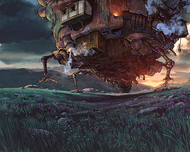 Цифров тапет на Howl's Moving Castle, Moving Castle на Howl's, аниме, Studio Ghibli, HD тапет HD wallpaper