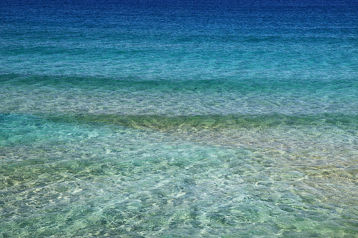 blue, ocean, pattern, sea, shallow water, water, HD wallpaper