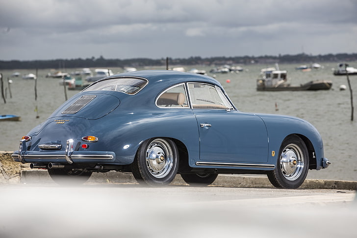 (t2), 1600, 1957, 356а, синий, автомобили, купе, порше, реуттер, супер, HD обои