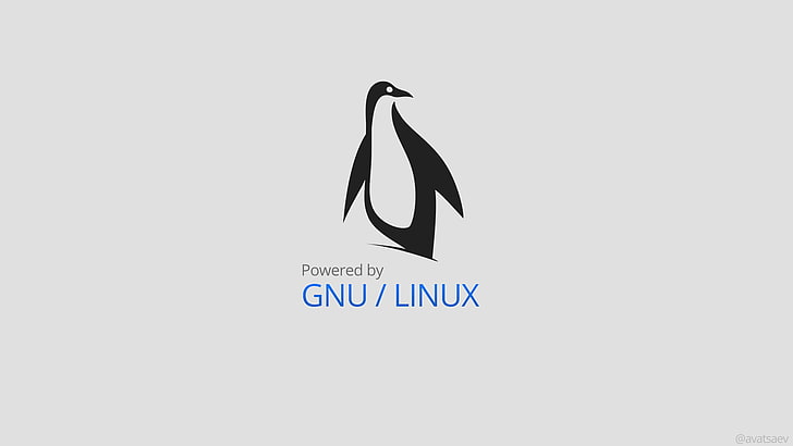 GNU / Linuxロゴ、Linux、GNU、ミニマリズム、 HDデスクトップの壁紙