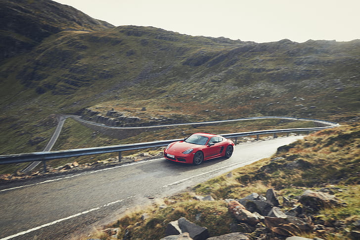 Porsche, Porsche 718 Cayman, Car, Red Car, Sport Car, Vehicle, HD wallpaper