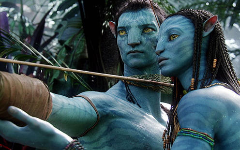 Jake Sully & Neytiri in Avatar, avatar, jake, sully, neytiri, HD wallpaper HD wallpaper