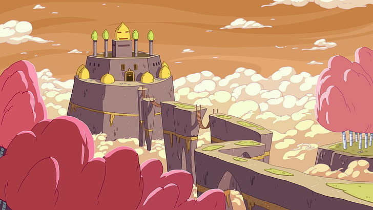 animated castle illustration, Adventure Time, cartoon, HD wallpaper
