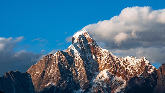 ภูเขาสูง, ภูเขา, ภูเขา qionglai, เมฆ, สันเขา, จุดสูงสุด, ยอด, ภูเขา, จีน, เสฉวน, ทิเบต, เซียวจิน, Aba, เอเชีย, วอลล์เปเปอร์ HD HD wallpaper