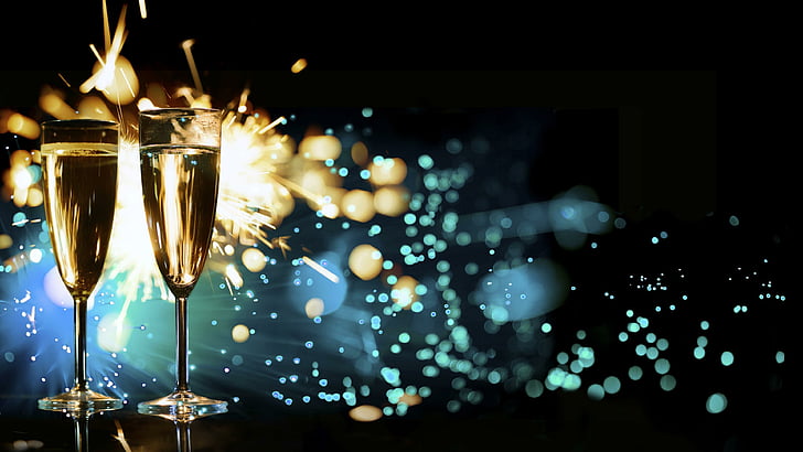 2017, ano novo, feliz feriado, feliz ano novo, champanhe, HD papel de parede