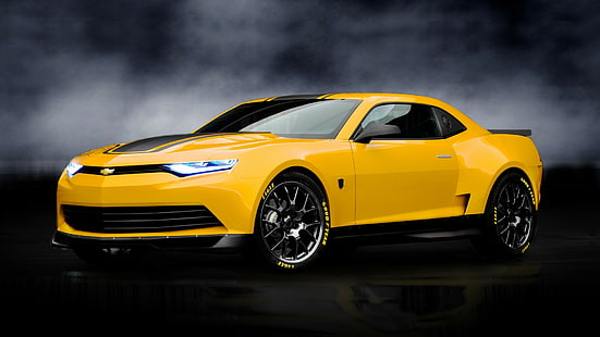 Chevrolet Camaro, Chevrolet Camaro Bumblebee, жълти автомобили, HD тапет HD wallpaper