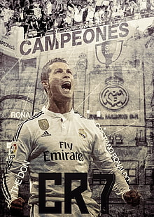 biała męska koszulka piłkarska adidas Fly Emirates, Cristiano Ronaldo, Real Madryt, sport, piłka nożna, Tapety HD HD wallpaper