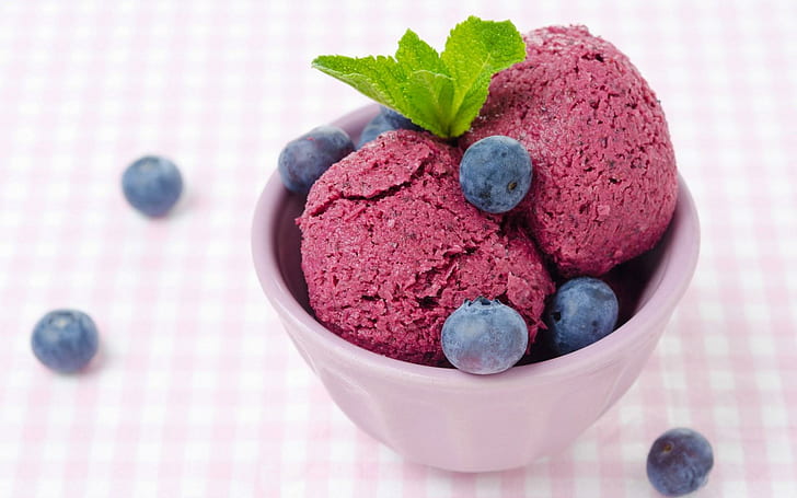 Ice Cream Blueberry Berry, cream, blueberry, berry, HD wallpaper