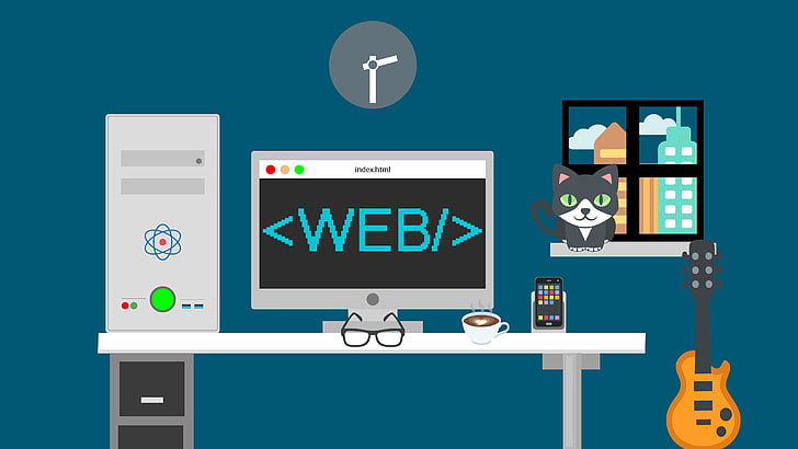веб-разработка, рабочий стол, Flatdesign, HD обои