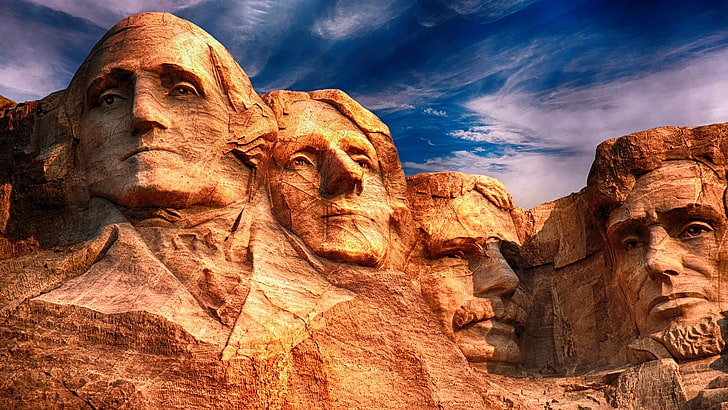 Gunung Rushmore, AS, Dakota Selatan, monumen, presiden, HDR, Wallpaper HD