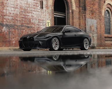 BMW, preto fosco, M4, G82, HD papel de parede HD wallpaper