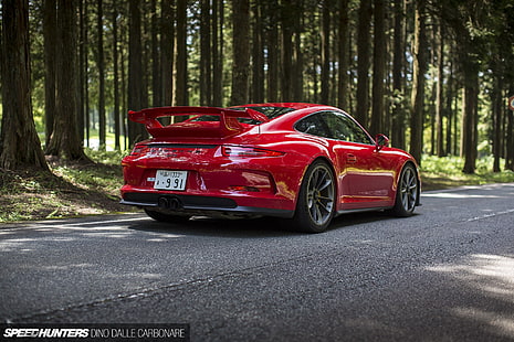 Porsche 911, Porsche 911 GT3, Speedhunters, Porsche, czerwone samochody, Tapety HD HD wallpaper