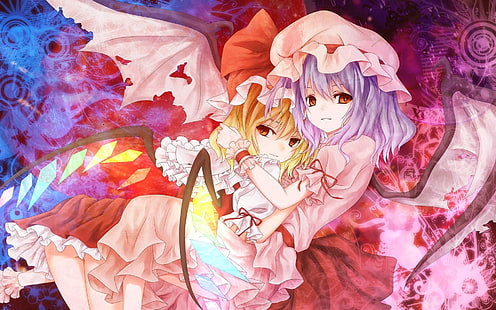 Touhou Remilia and Flandre Scarlet \, Anime, Touhou, Flandre Scarlet, Remilia Scarlet, HD wallpaper HD wallpaper
