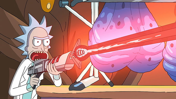 Rick and Morty, Nuoto per adulti, cartone animato, Rick Sanchez, Sfondo HD