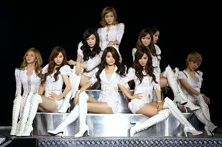 SNSD, Girls 'Generation, asiat, modell, musiker, sångare, koreansk, händer på höfterna, HD tapet