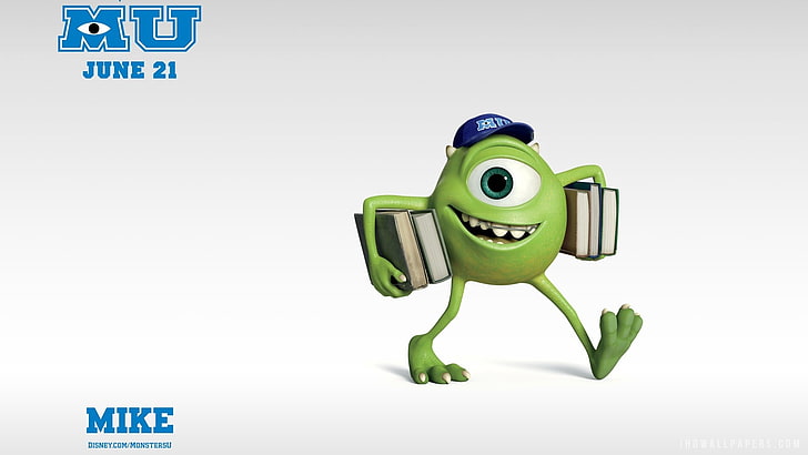 Université Monster Mike fond d'écran, pixar, Mike Monster, Université Monster, Université des monstres, Mike Wazowski, Fond d'écran HD