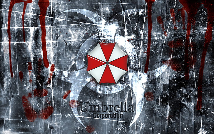 Umbrella Corporation Paraply Resident Evil Blood Capcom HD, paraply företag bosatt ondska, videospel, blod, ondska, capcom, bosatt, paraply, företag, HD tapet