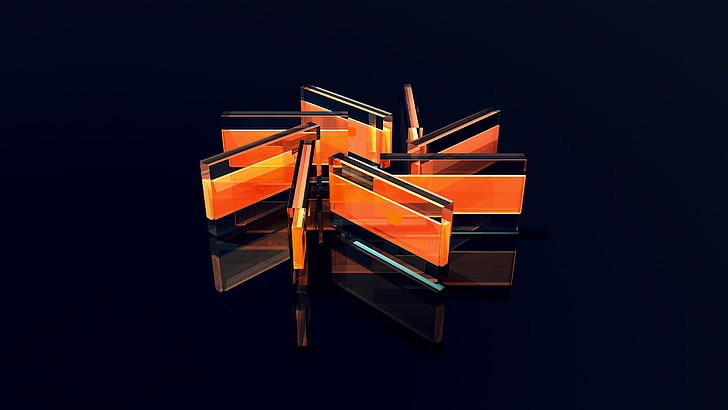papier peint étuis en plastique orange, abstrait, Justin Maller, Facettes, Fond d'écran HD