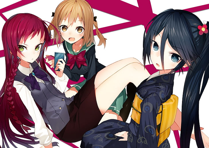 Anime, The Devil Is Part-Timer !, Chiho Sasaki, Emi Yusa, Suzuno Kamazuki, Wallpaper HD