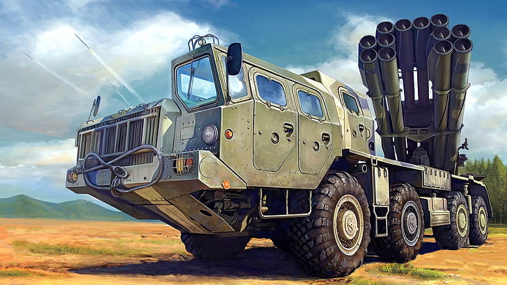 Tornado, MLRS, 9K58, руска реактивна система от залпов огън, 300 мм, HD тапет