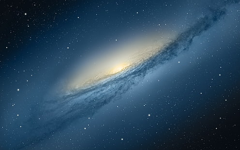 galassia, spazio, stelle, OS X, galassia a spirale, arte digitale, arte spaziale, NGC 3190, Sfondo HD HD wallpaper
