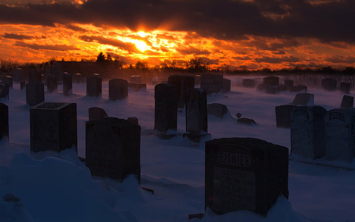 Religious, Cemetery, Grave, Sunset, Tombstone, HD wallpaper