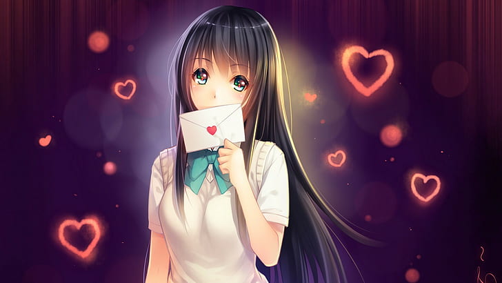 anime, anime girls, letter, Wallpaper HD