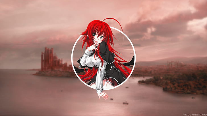 picture-in-picture, anime girls, anime, High School DxD, Gremory Rias, HD wallpaper
