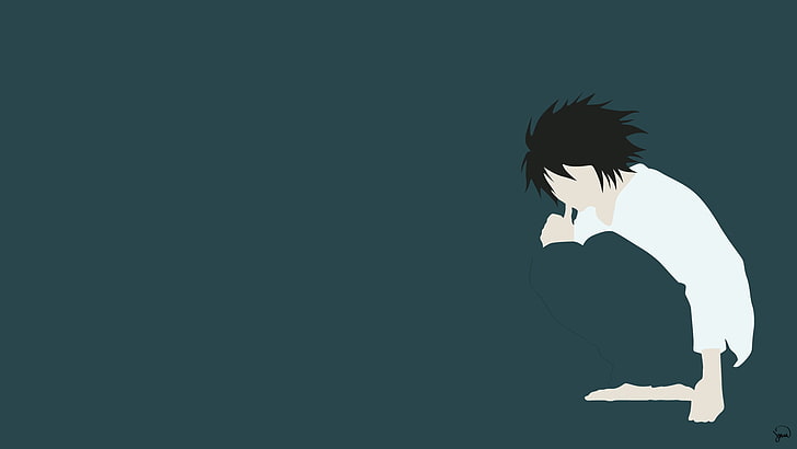 Mann mit weißem Hemd Vektorgrafiken, Anime, Death Note, L (Death Note), HD-Hintergrundbild