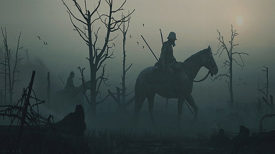 Wojsko, żołnierz, maska ​​gazowa, koń, I wojna światowa, Tapety HD HD wallpaper