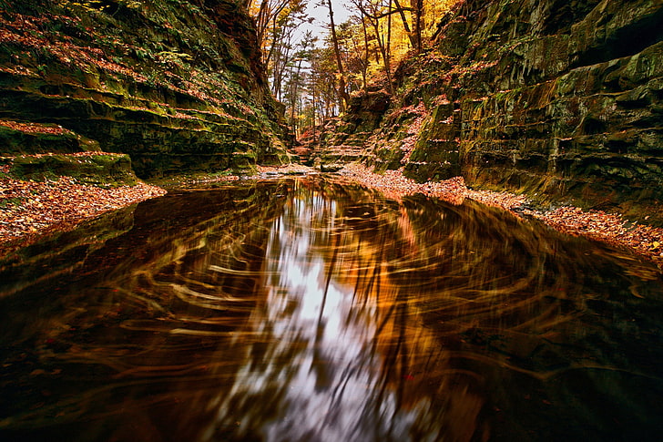 decoración de madera marrón y blanca, agua, naturaleza, paisaje de Wisconsin, Fondo de pantalla HD