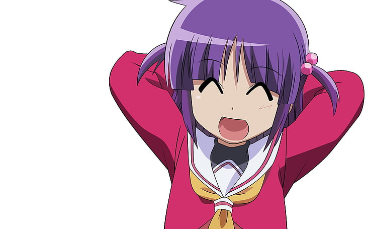 purpurrote behaarte weibliche Animecharakterillustration, hayate kein gotoku, Mädchen, Gefühl, Gelächter, HD-Hintergrundbild