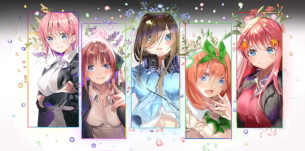 Anime, Quintessential Quintuplets, Ichika Nakano, Itsuki Nakano, Miku Nakano, Nino Nakano, Yotsuba Nakano, Sfondo HD HD wallpaper