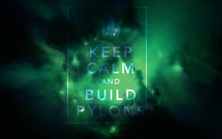 Keep Calm Pylons StarCraft HD, video games, starcraft, calm, keep, pylons, HD wallpaper