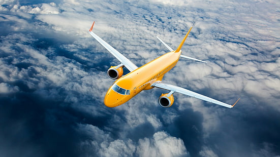 pesawat terbang, langit, perjalanan udara, airbus, cloud, penerbangan, penerbangan, sayap, Wallpaper HD HD wallpaper