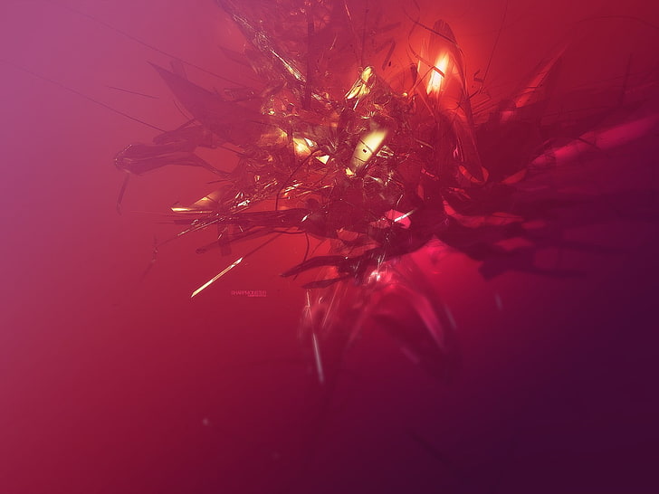lampu LED hitam dan merah, Justin Maller, abstrak, Wallpaper HD