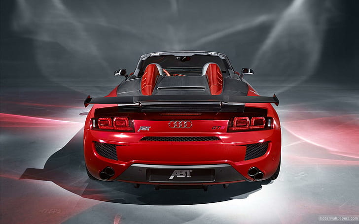 2011 ABT Audi R8 GTS 2、赤と黒のアウディコンバーチブルクーペ、2011、アウディ、車、 HDデスクトップの壁紙