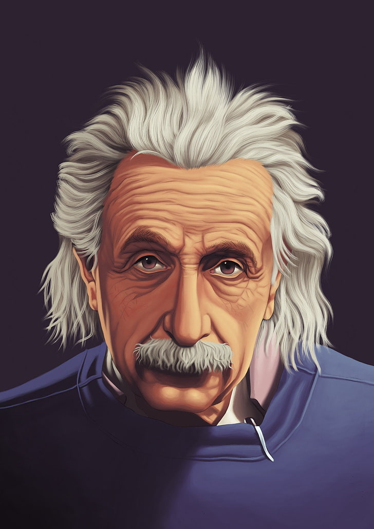 Albert Einstein, sombreado suave, Fondo de pantalla HD, fondo de pantalla de teléfono