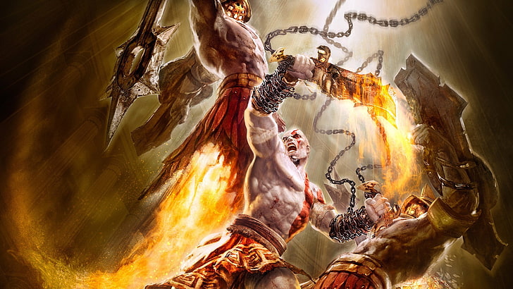 God of War Kratos sfondo digitale, God of War, God of War: Chains of Olympus, Sfondo HD