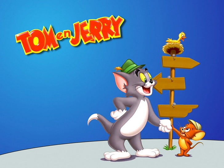 Tom And Jerry, โปสเตอร์ Tom en Jerry, การ์ตูน, ทอม, เจอร์รี่, นกที่มีความสุข, วอลล์เปเปอร์ HD