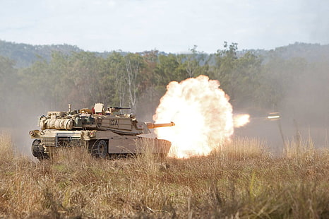 grå stridsvagn, M1 Abrams, tank, fordon, militär, HD tapet HD wallpaper