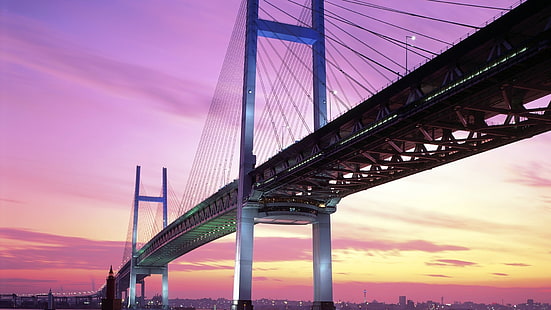 اليابان الجسور جسر خليج يوكوهاما 1920x1080 العمارة الجسور HD الفن ، اليابان ، الجسور، خلفية HD HD wallpaper