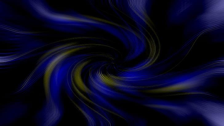 Swirl HD, желтый, синий и черный абстрактные иллюстрации, абстракция, вихрь, HD обои