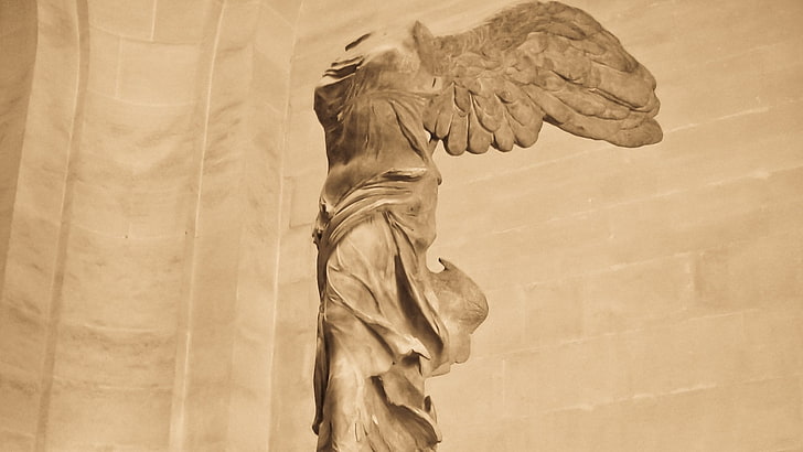 翼の彫刻ナイキ美術館勝利アンティーク航空機アンティークHDアート、翼、彫刻、 HDデスクトップの壁紙