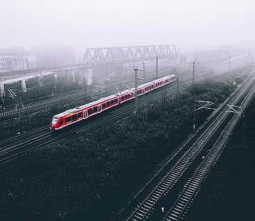 風景、電車、選択的着色、ドイツ鉄道、 HDデスクトップの壁紙 HD wallpaper