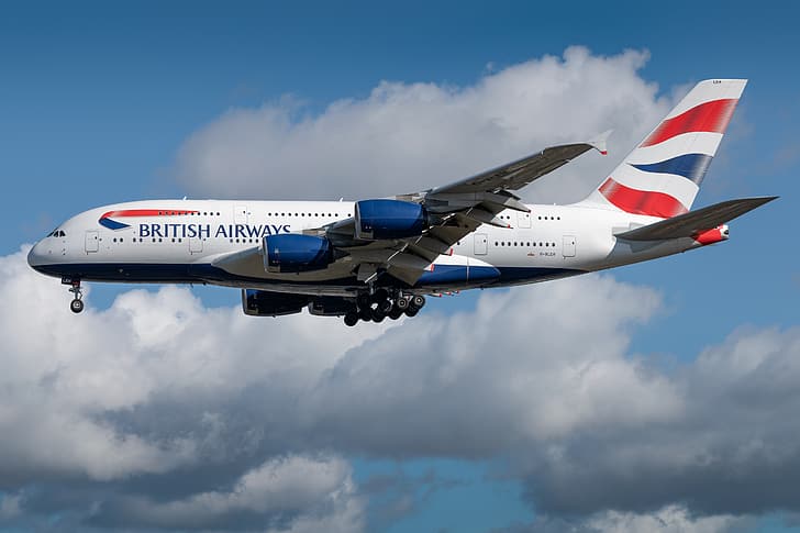 Airbus, British Airways, A380-800, Tapety HD