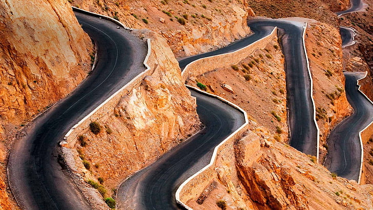 mountain roads, road, HD wallpaper
